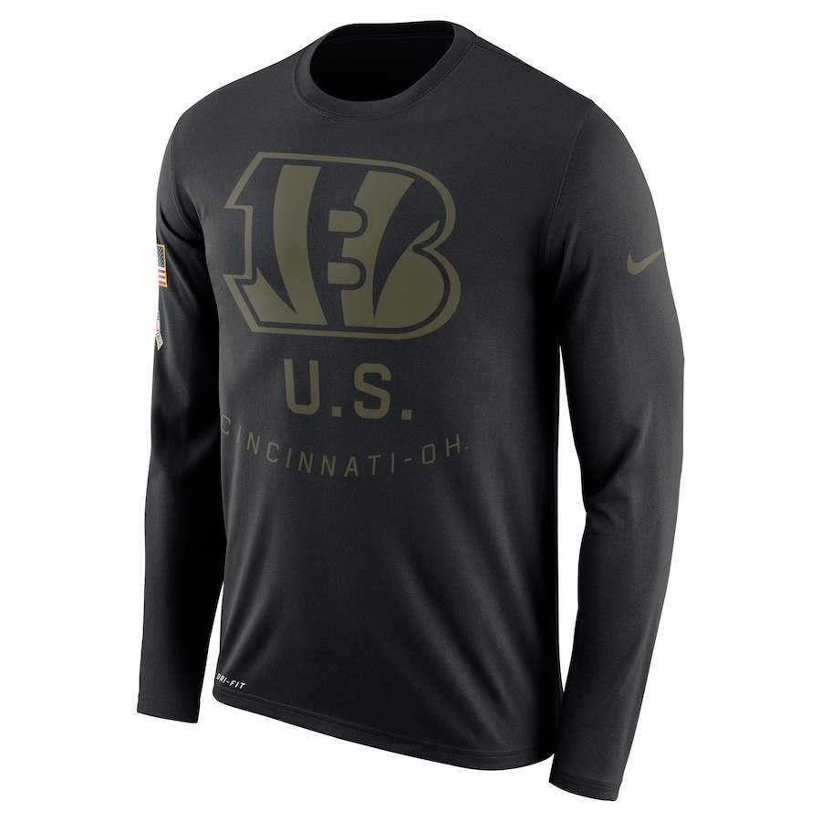 Men's Cincinnati Bengals Nike Salute to Service Sideline Legend Performance Long Sleeve T-Shirt Black,We sell and wholesale Men's Cincinnati Bengals Nike Salute to Service Sideline Legend Performance Long Sleeve T-Shirt Black on line form chian!